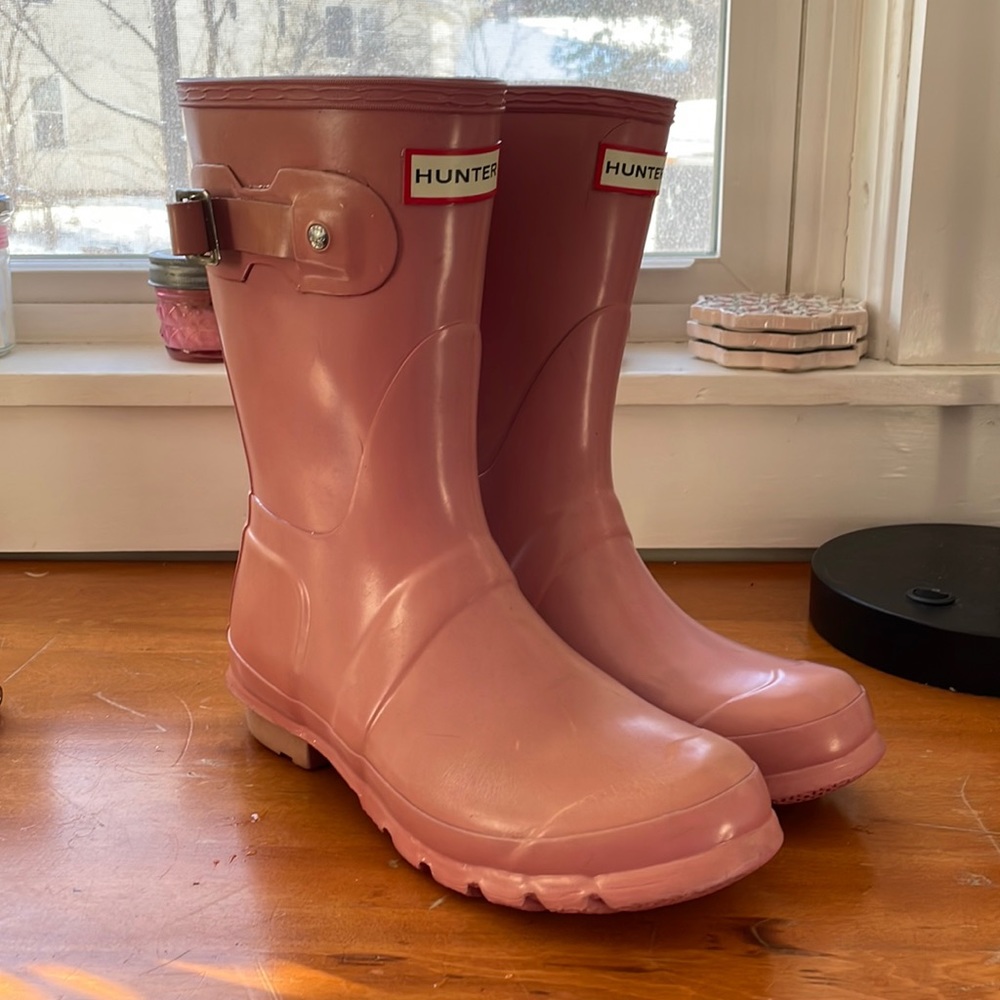 Pink Hunter Original Short Gloss Rain Boots